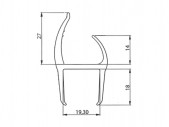 Профиль дверной ПВХ 19 мм (черно-белый/серо-белый)