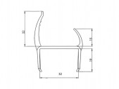 Профиль дверной ПВХ 32 мм (черно-белый/серо-белый)