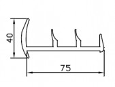 Профиль дверной резиновый 75 мм