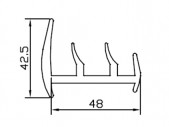 Профиль дверной резиновый 48 мм