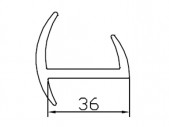 Профиль дверной резиновый 36 мм