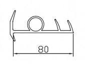 Профиль дверной резиновый 80 мм