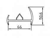 Профиль дверной резиновый 66 мм