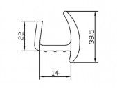 Профиль дверной резиновый 14 мм