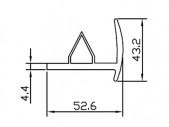 Профиль дверной резиновый 52,6 мм