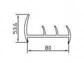 Профиль дверной резиновый 80 мм