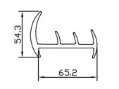Профиль дверной резиновый 65,2 мм