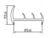 Профиль дверной резиновый 85,6 мм