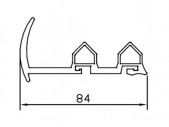 Профиль дверной резиновый 84 мм